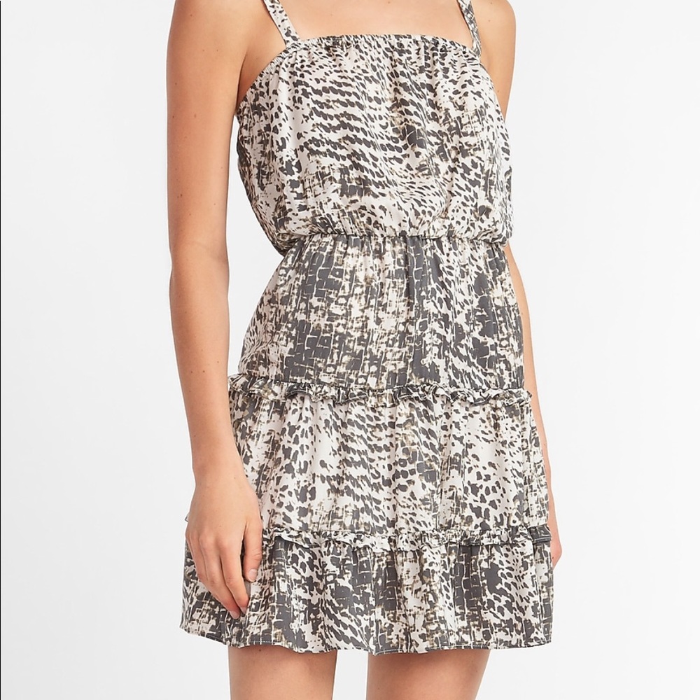Express-NWT-Animal print tiered mini dress